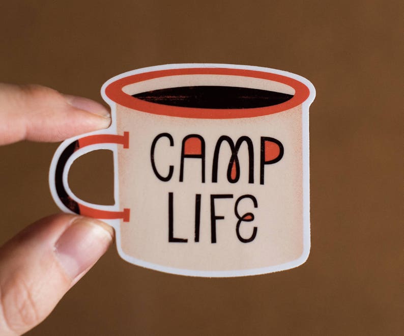 Camp Life Vinyl Sticker Camping Sticker, Camp Sticker, Mug Sticker, Die Cut, Decal image 3