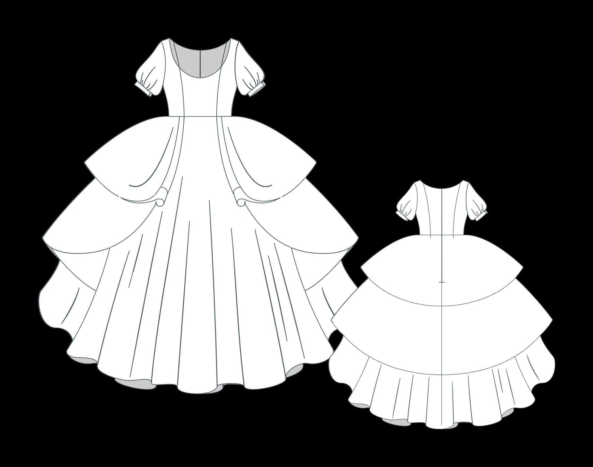 Princess Ball Gown Sewing Pattern PDF, Tiered Dress Pattern, Puff ...