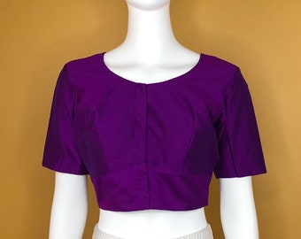 Vintage 1980s Real Begum Purple Crop Top