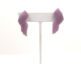 Vintage 1980s Light Purple Pierced Earrings