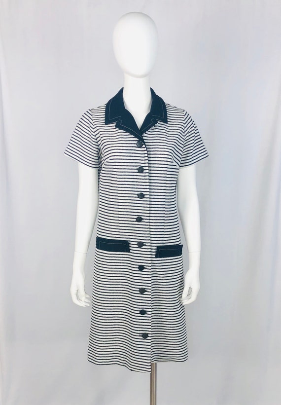 Vintage 1960s Cay Artley Black and White Striped D