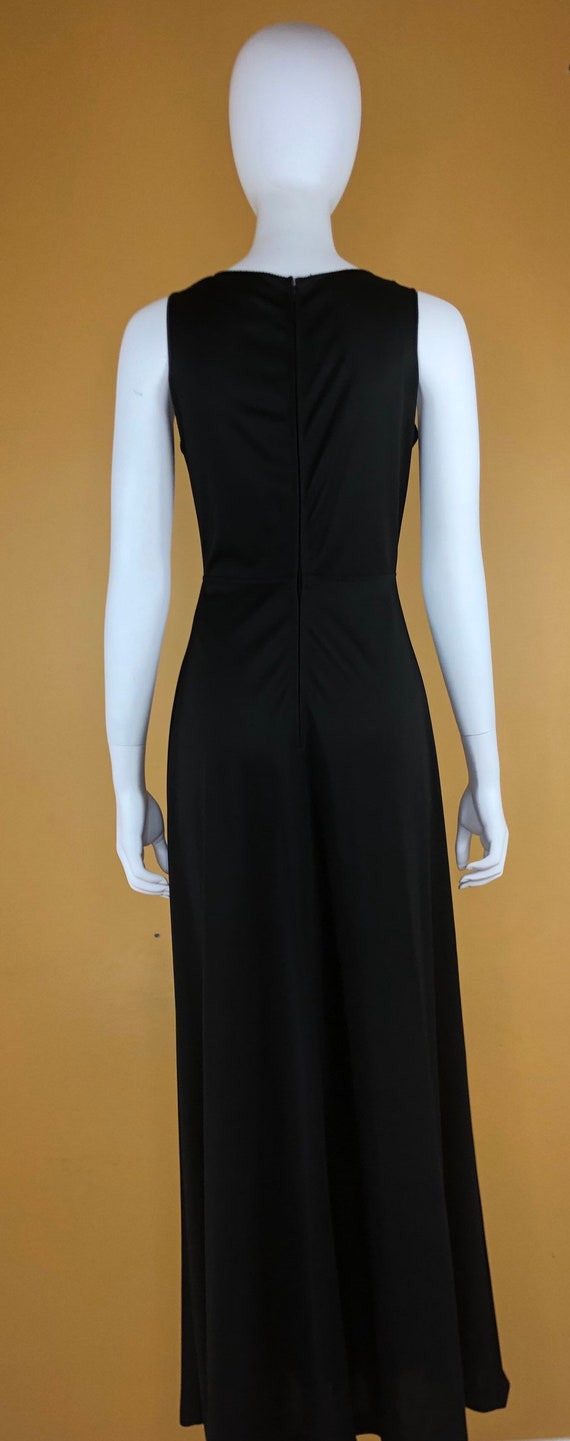 Vintage 1970s Black Gown with Cape - image 7