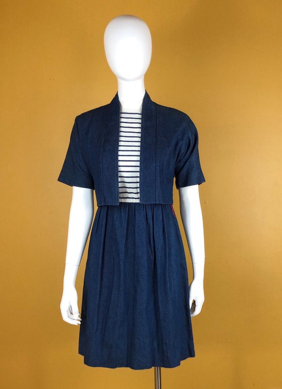 Vintage 1980s EJM Petites Denim Dress with Jacket