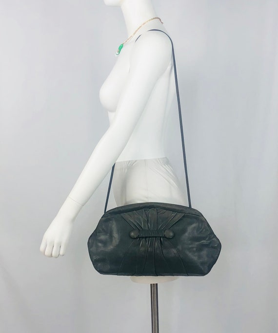 vintage 1980s woven gray leather clutch bag portfolio briefcase