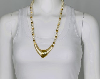 Napier Pearl and Gold Beaded Necklace