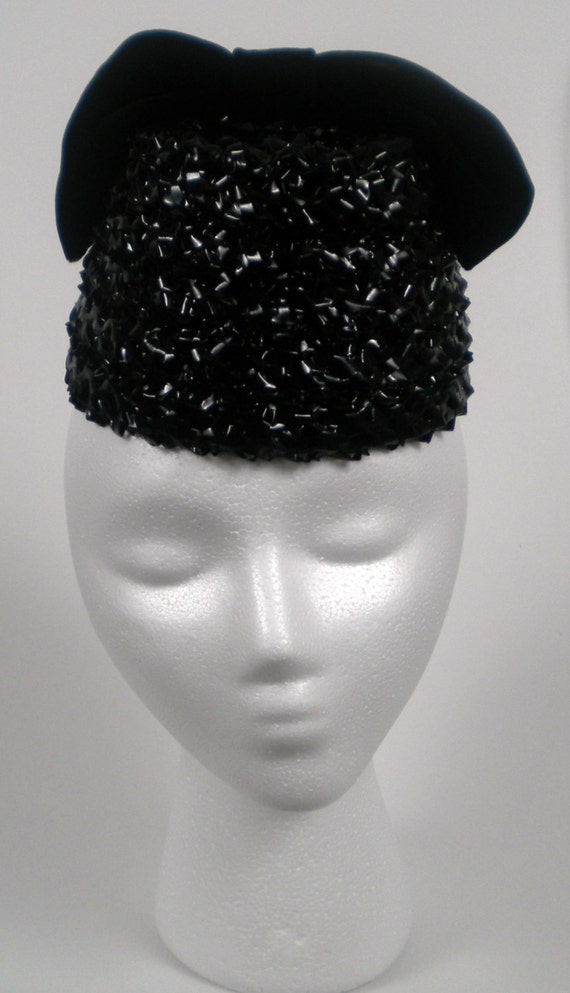 Miss Sally Victor NY Black Straw Hat - image 4