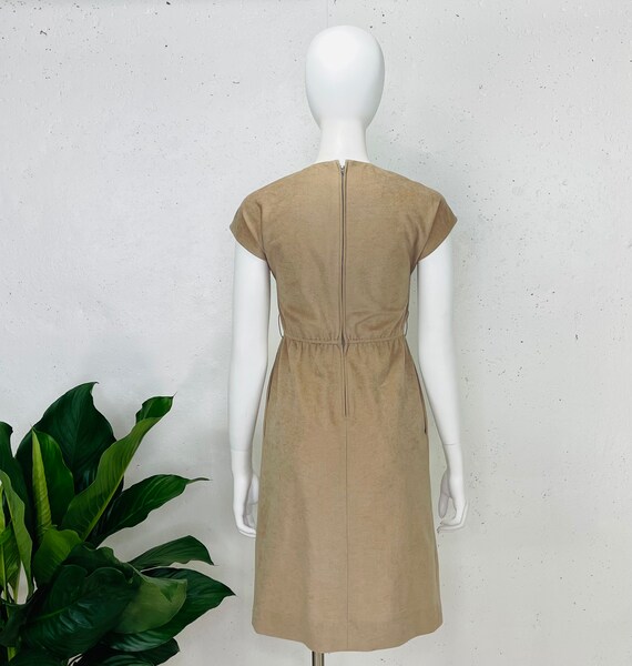 Vintage 1970s Gail Gray Beige Ultrasuede Dress - image 2