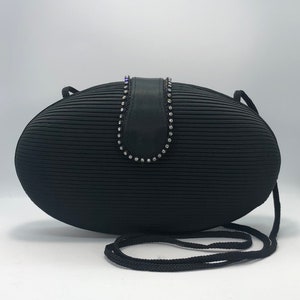 Vintage 1990s LaRegale Ltd. Oblong Convertible Clutch w/rhinestone Trimmed Snap Closure image 3