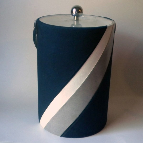 Vintage Georges Briard Blue Ultrasuede Ice Bucket