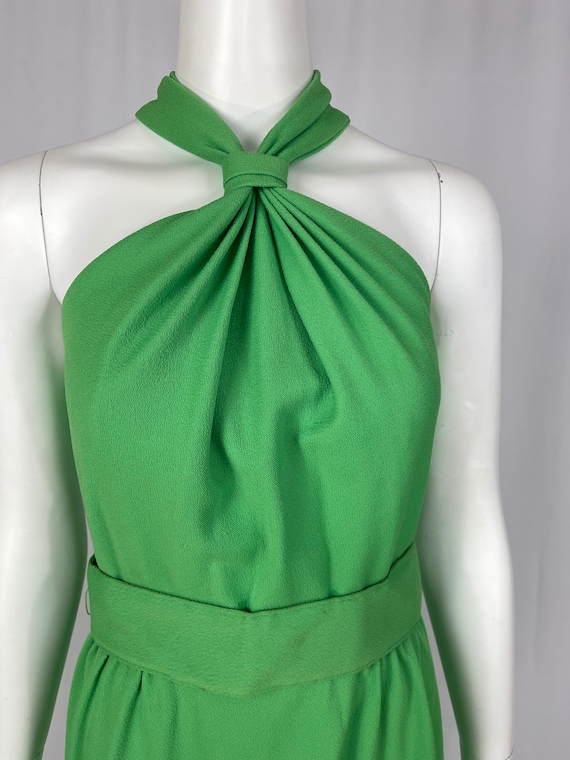 Vintage 1960s Green Halter Dress