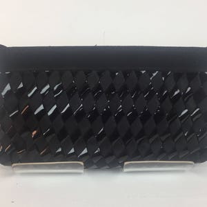 Vintage 1970s LaRegale Ltd Black Evening Bag Clutch Basketweave Satin and Patent Leather image 3