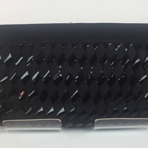 Vintage 1970s LaRegale Ltd Black Evening Bag Clutch Basketweave Satin and Patent Leather image 7