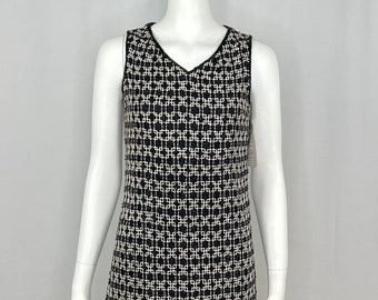 Vintage 1980s Beaded Drama by Special Occasions Black and White Dress NEW with Tags