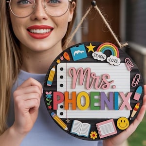 Personalized Teacher Welcome Sign, Teacher Door Sign, Welcome Classroom Sign, Teacher Gift, Teacher Door Hanger, Classroom Decor
