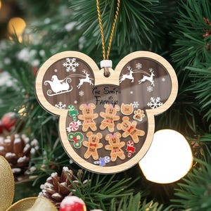 Custom Gingerbread Christmas Shaker Ornament, Gingerbread Cookie Ornament, Gingerbread Family Ornament, Christmas Tree Decoration