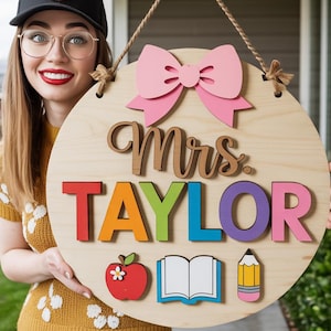 Personalized Teacher Gifts, 3D Teacher Door Sign, Teacher Welcome Sign, Classroom Door Sign, Back to School Gift, New Teacher Gifts