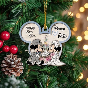Personalisierte Disney Hochzeit Ornament, Mickey und Minnie Hochzeit Ornament, Mr und Mrs Ornament, Kinder Weihnachten Ornament