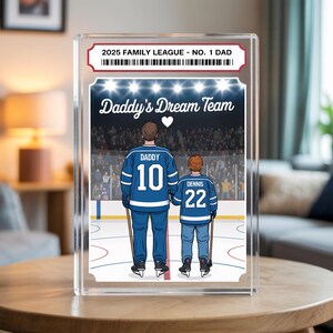Custom Hockey No. 1 Dad Plaque, Acrylic Block Plaque, Hockey Acrylic Plaque, Sport Dad Keepsake, Father&#39;s Day Gift