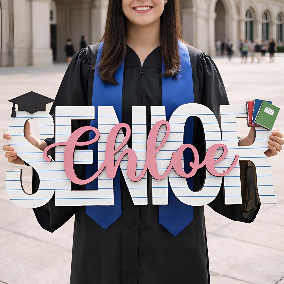 Grad Name Sign Custom Senior 2026 Graduation Sign, Wood Name Graduation Sign, Grad ...