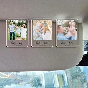 Personalized Sun Visor Clip, Photo Car Visor Clip, Dad Visor Clip, Drive Safe Daddy, Fathers Day Gift, Car Accessory, Gift for Dad