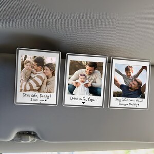 Custom Daddy Photo Car Visor Clip, Father&#39;s Day Gift, Drive Safe Sun Visor Clip, Dad Car Accessories, Dad Visor Clip