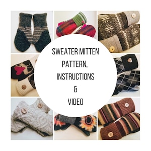 5 DAY SALE Instant Download Sweater Mitten Pattern | DIY | Video + Instant Download Pattern | Women&#39;s Mittens Pattern