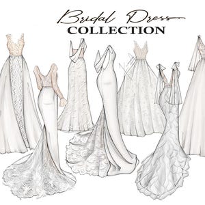 Custom Bridal Fashion Illustration, Bridal Illustration, Personalized Illustration, Wedding Illustration, Fashion Sketch, Bridal Dress