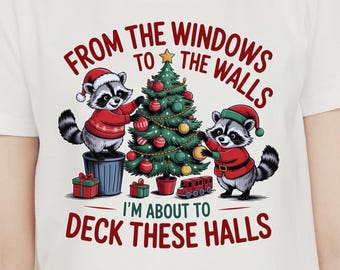 Funny Raccoon Christmas Tree PNG, Holiday Clipart (Digital Download)