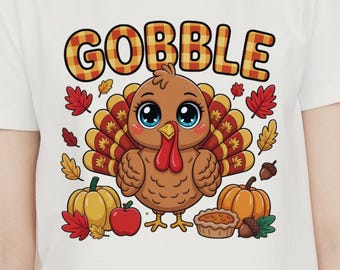 Kawaii Thanksgiving Turkey PNG, Autumn Clipart (Digital Download)