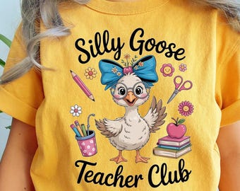 Silly Goose Teacher Club, png, grappig terug naar school-ontwerp (digitale download)