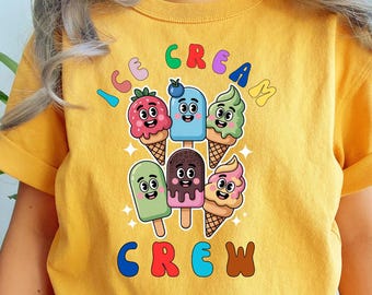 Kawaii Ice Cream Crew PNG: Sommer Shirt Design (Digitaler Download)