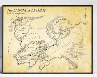 マラザンの堕落者の書地図：レザー帝国アートプリント