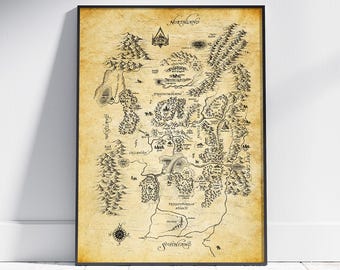 Impresión del mapa de Shannara: Arte fantástico de las Cuatro Tierras de Terry Brooks