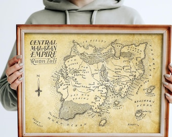 中央マラザン帝国の地図ポスター：スティーブン・エリクソンの『Book of the Fallen』