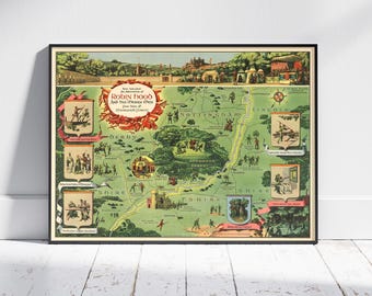 Impresión del mapa de Robin Hood: Cuentos del bosque de Sherwood