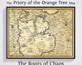 Impresión del mapa de las raíces del caos: Arte mural para amantes de los libros de fantasía