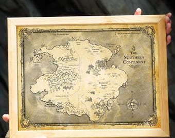 Tower of Dawn Map Print, The Southern Continent Map Poster, Throne of Glass Best Gift, Throne of Glass World, Book Reader Gift, Bookish Gift
