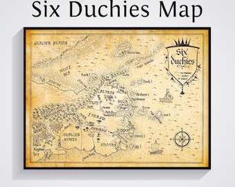 Impresión del mapa de los Seis Ducados: Reino de los Antiguos, Arte mural de fantasía