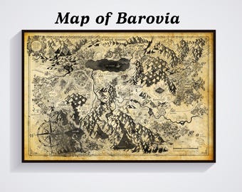 Map of Barovia Poster: Curse of Strahd Map Print, Dungeons & Dragons Room Decor, DnD Art Poster, Forgotten Realms, The valley of Barovia