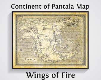 Póster del mapa de Alas de Fuego: Impresión del continente Pantala