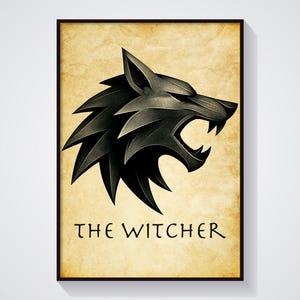 The Witcher Logo Poster: Geralt of Rivia, Fantasy Art