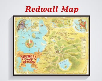 Redwall World Map - Fantasy Inspired Poster, Bookish Wall Art, Redwall Country and Beyond Print
