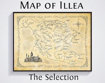 Mapa de Illea Impresión: Póster de la serie "La Selección" de Kiera Cass
