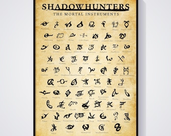 Poster des runes Shadowhunters : oeuvre d'art murale Instruments de la mort