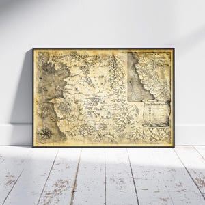Northern Kingdoms - Witcher Map Print, Redania, Kaedwen, Temeria, Aedirn, Cintra, Lyria and Rivia Map, Kaer Morhen, the Continent Map, Witcher World Map Poster, Witcher Gift, Geralt of Rivia Map Poster, Witcher Art, Blood of Elves Map, Home Decor, Fantasy Map, Best Book Lover Gift, Bookish Gift, Fantasy Lover Gift, Fantasy Art, Room Decor, Fantasy Book Poster, Book Reader Gift, Wall Art, Unique Home Decor