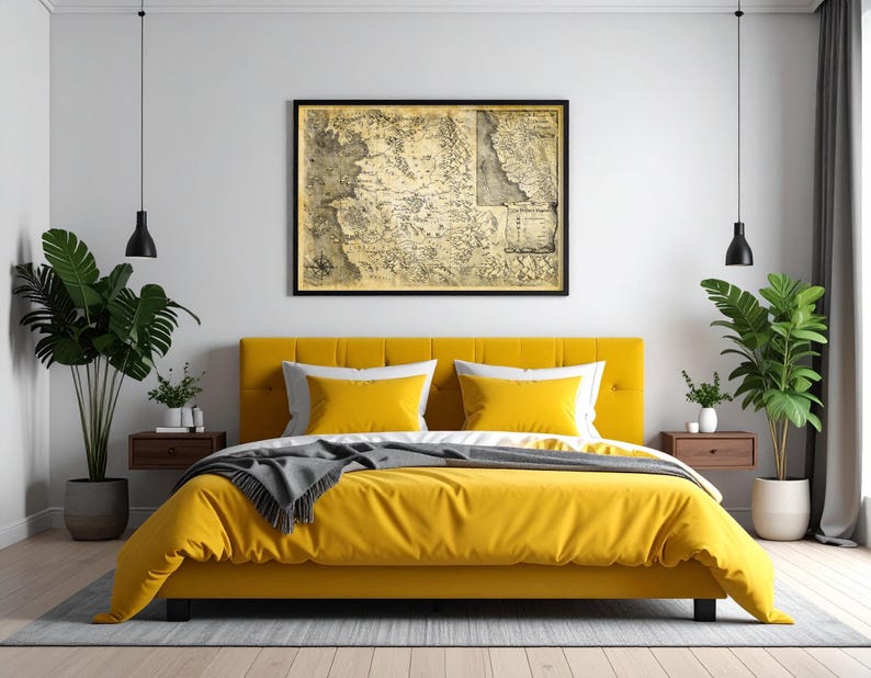 Witcher World Map Print: Northern Kingdoms Art Poster, Geralt of Rivia ...