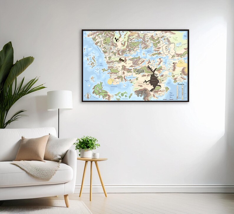 Faerûn Map Print: Dungeons and Dragons 4th Edition, Forgotten Realms - Etsy