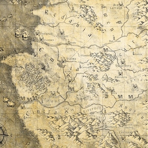 Northern Kingdoms - Witcher Map Print, Redania, Kaedwen, Temeria, Aedirn, Cintra, Lyria and Rivia Map, Kaer Morhen, the Continent Map, Witcher World Map Poster, Witcher Gift, Geralt of Rivia Map Poster, Witcher Art, Blood of Elves Map, Home Decor, Fantasy Map, Best Book Lover Gift, Bookish Gift, Fantasy Lover Gift, Fantasy Art, Room Decor, Fantasy Book Poster, Book Reader Gift, Wall Art, Unique Home Decor