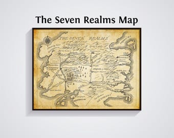 Impresión del mapa de los Siete Reinos: Cinda Williams Chima Fantasy World