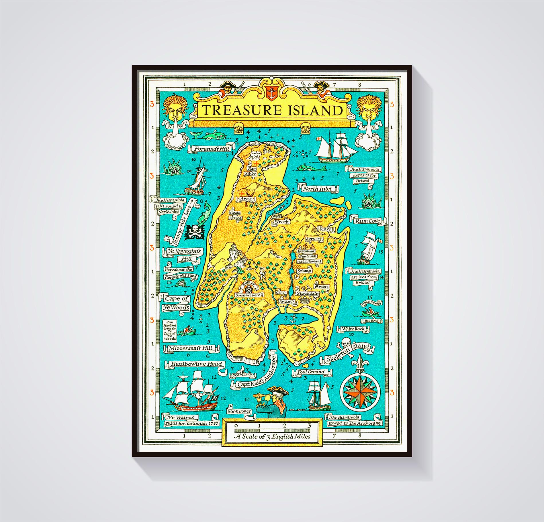 Treasure Island Map Print: Robert Louis Stevenson, Pirate Decor - Etsy